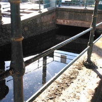 Brook backed up due to outlet blocked 