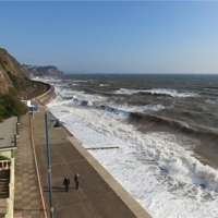 Stormy sea's Teignmouth, today.