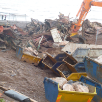 Crushing the containers