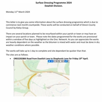 Upcoming Resurfacing Work in Dawlish Parish
