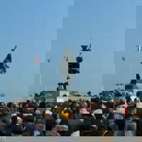 Photo of the unveiling of Bill Millins Statue today