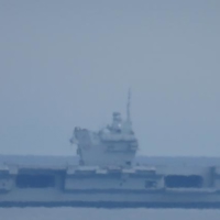 HMS aircraft carrier off Dawlish---few pics